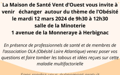 Action dans le cadre de la journée mondiale de l’obésité Herbignac 12 mars 2024